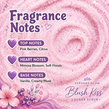 Verdant Glow Luxury Sugar Scrub – Blush Kiss