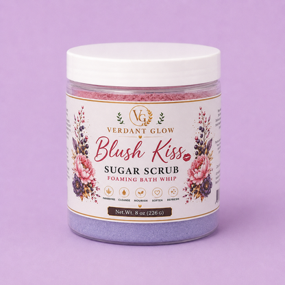 Verdant Glow Luxury Sugar Scrub – Blush Kiss