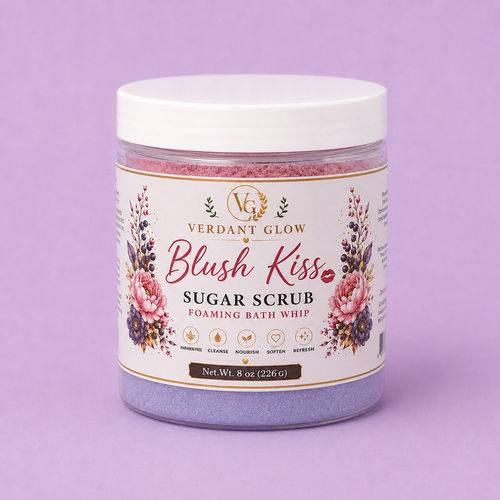Verdant Glow Luxury Sugar Scrub – Blush Kiss