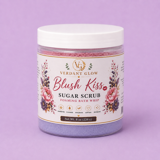 Verdant Glow Luxury Sugar Scrub – Blush Kiss
