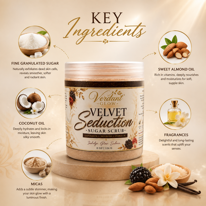 Verdant Glow Luxury Sugar Scrub – Velvet Seduction