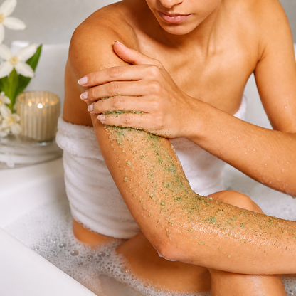 Verdant Glow Luxury Sugar Scrub – Vanilla Drizzle