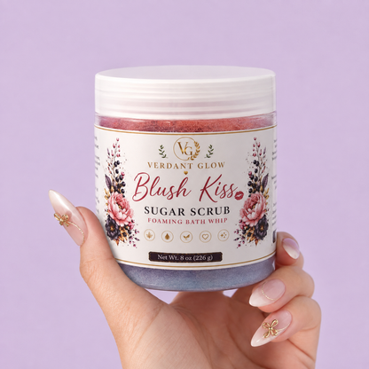 Verdant Glow Luxury Sugar Scrub – Blush Kiss