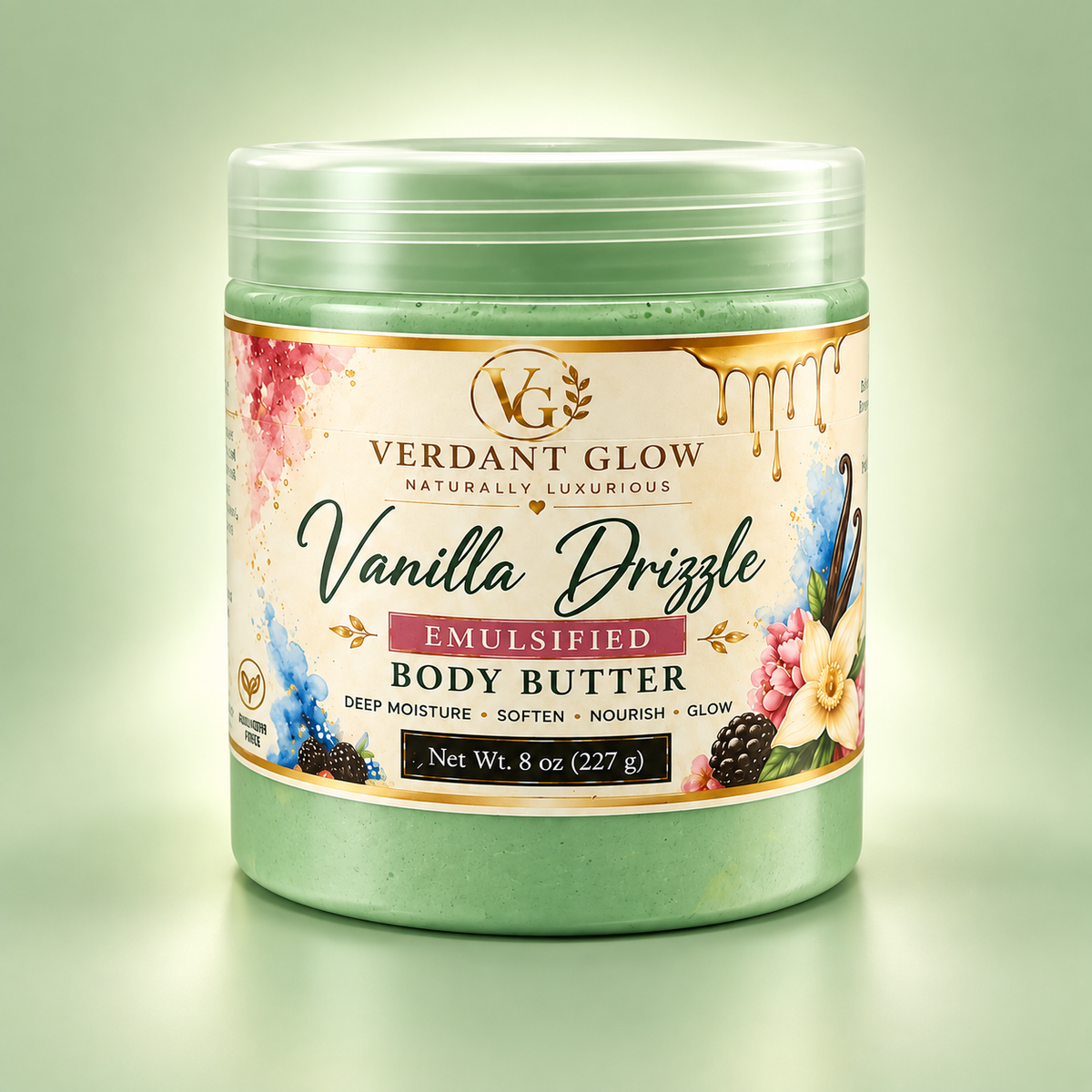 Verdant Glow Luxury Sugar Scrub – Vanilla Drizzle