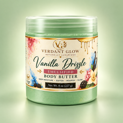 Verdant Glow Luxury Sugar Scrub – Vanilla Drizzle